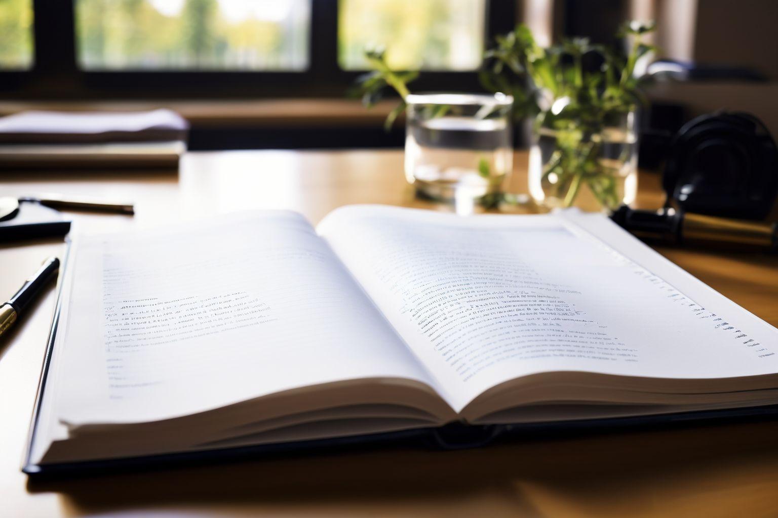 Academic paper with an ASA style cover page, featuring specific formatting details, resting on a university desk, Photographic, shot in close-up with a 35mm lens to capture formatting details under soft natural lighting.