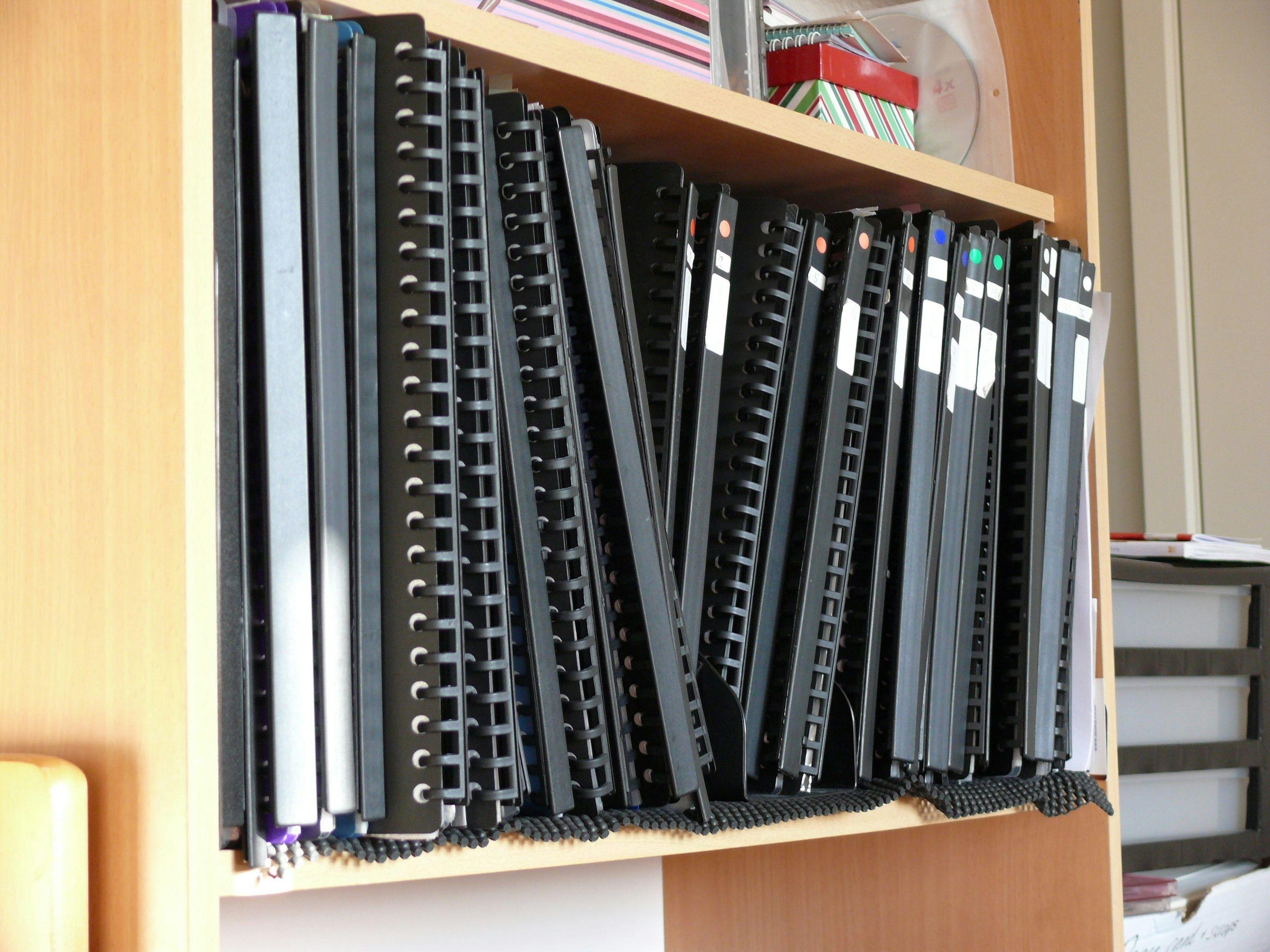 a book shelf filled with lots of books