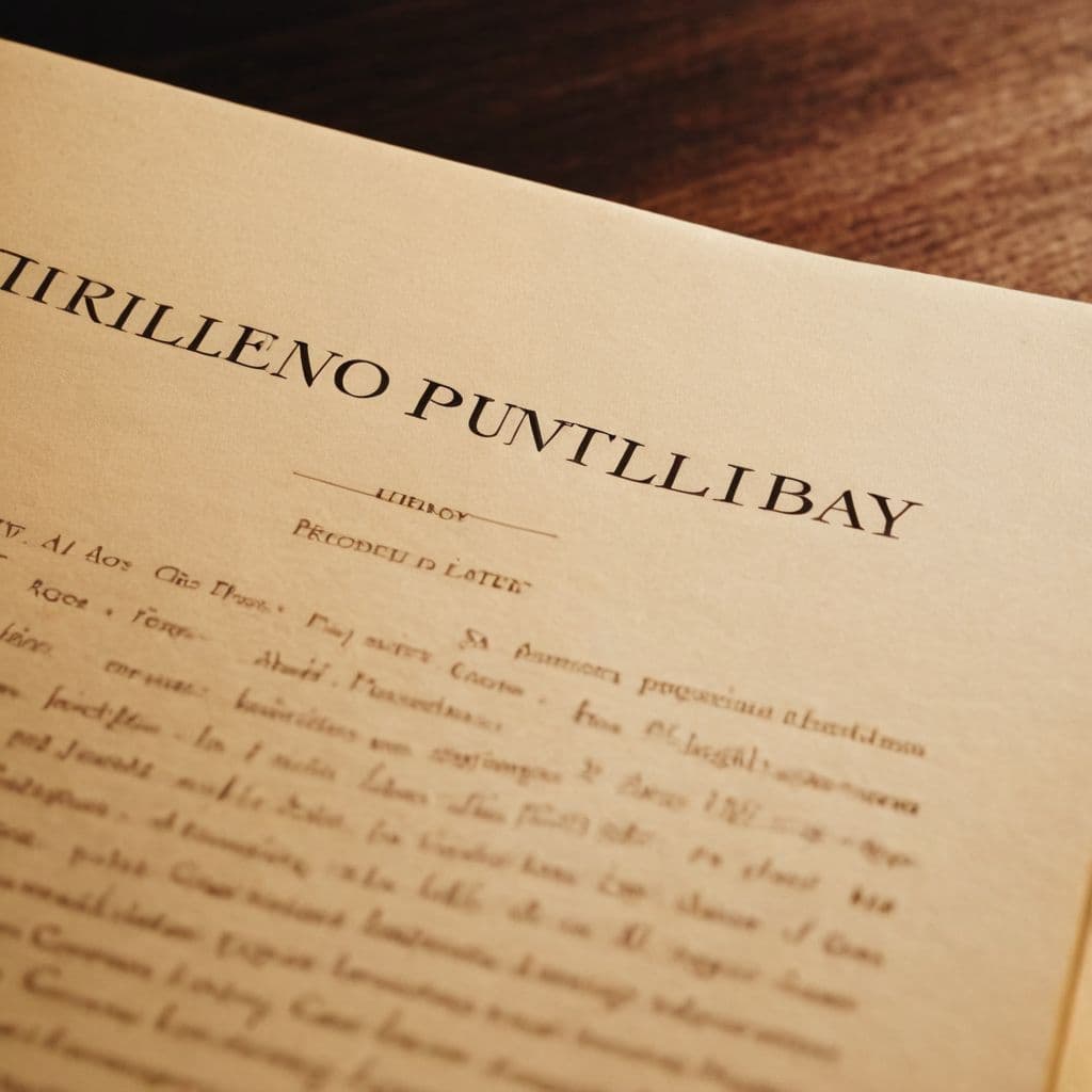 Gros plan dune page de couverture dun essai académique avec un titre générique et des décorations subtiles, posée sur une table de bibliothèque avec des livres en arrière-plan, Photographique, capturé avec un objectif macro se concentrant sur les détails du texte sous léclairage ambiant de la bibliothèque.