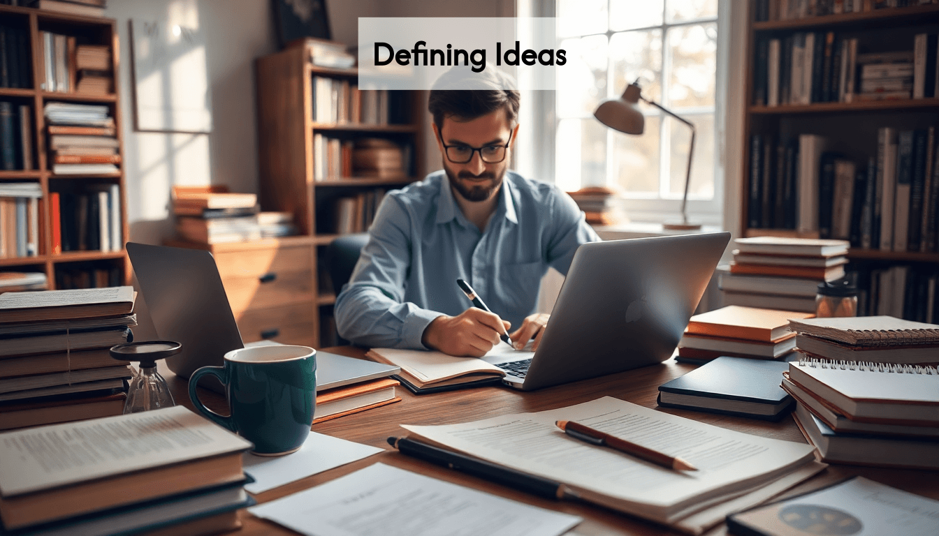 Hero image depicting a writer in an inspiring setting.