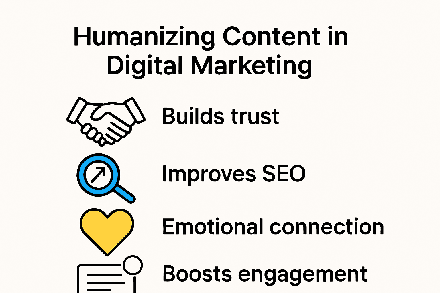 Infografía que muestra por qué humanizar el contenido importa en el marketing digital