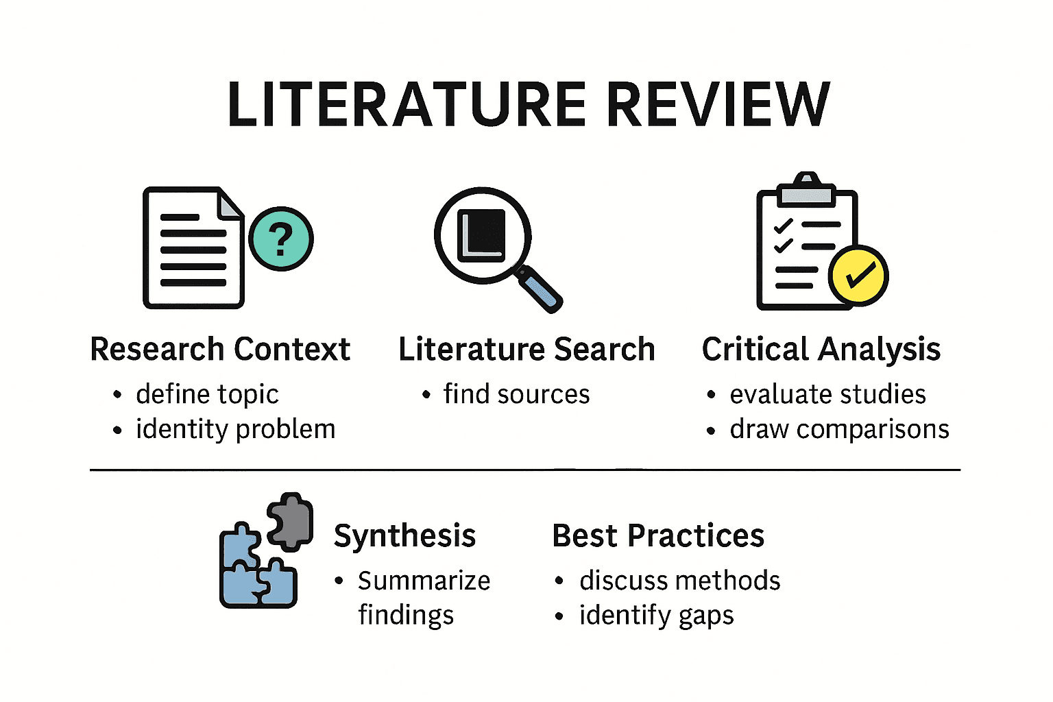 Key steps in a literature review of a project