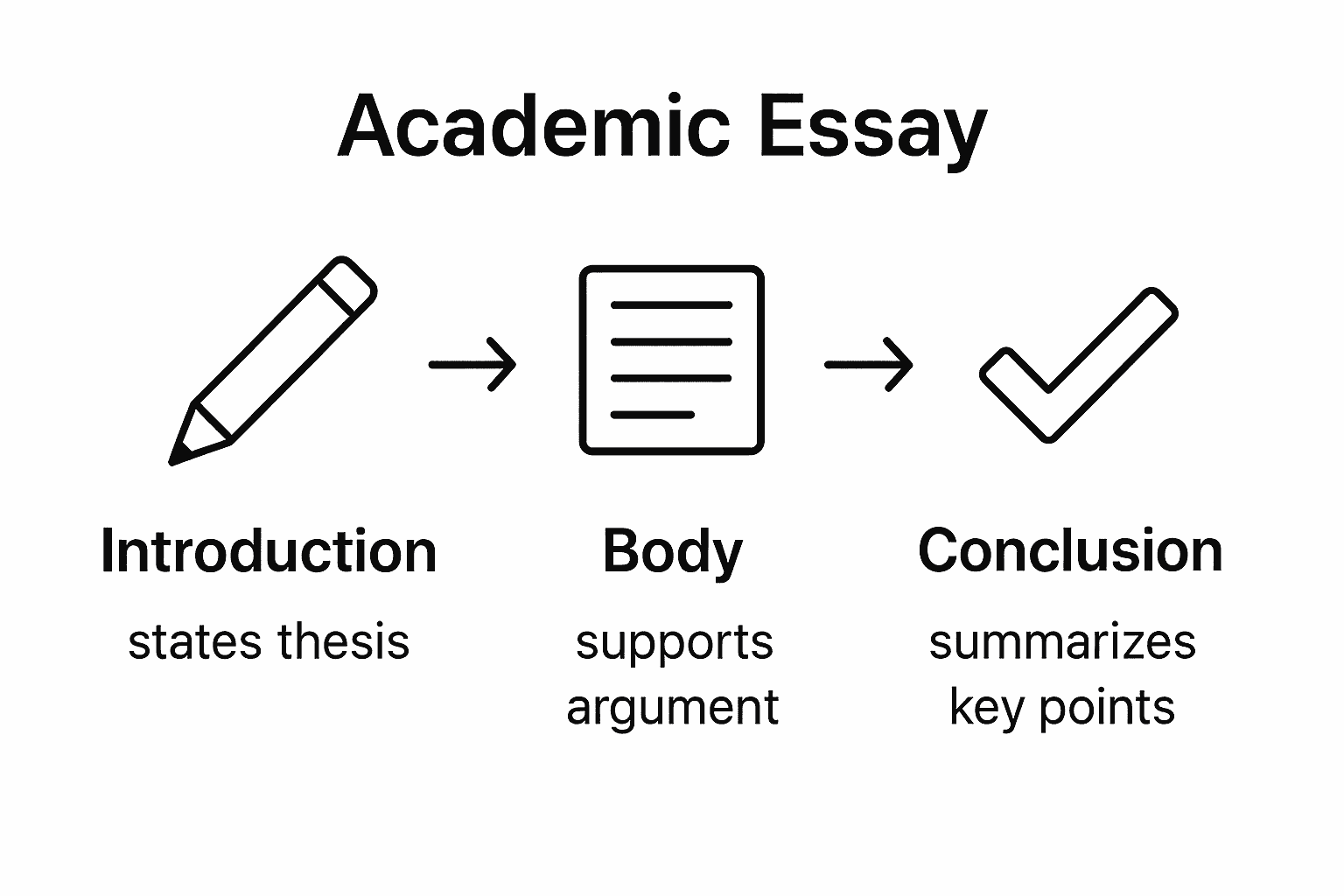 Infographic of essay structure flowchart