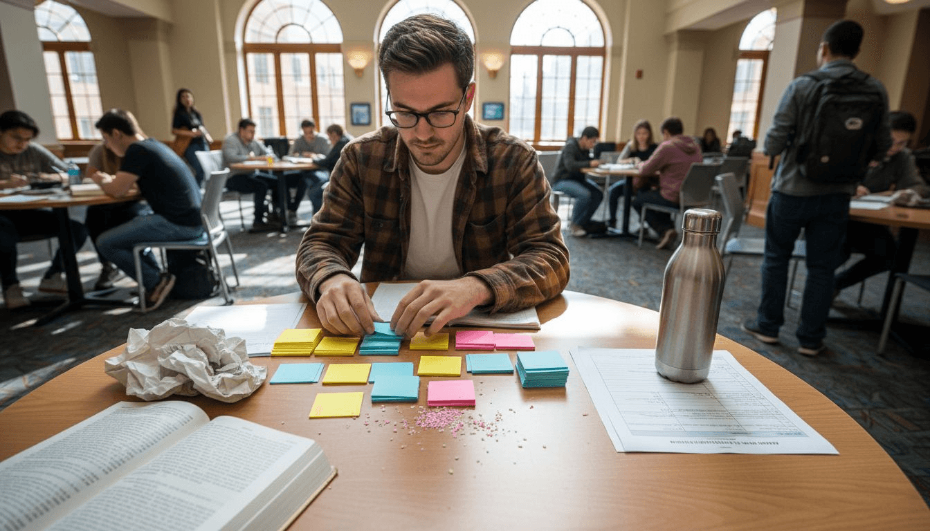 Organizing academic paper outline with cards