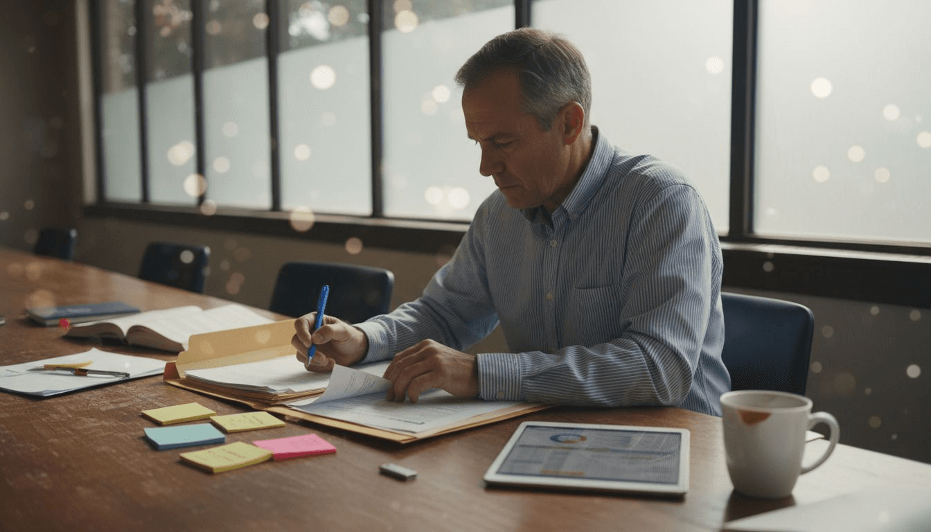 Academic consultant reading student thesis drafts